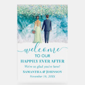 Glücklicherweise immer nach der Hochzeit am Strand Acrylschild (Vorderseite)