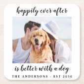 Glücklicherweise immer nach der Hochzeit des Fotos Rechteckiger Pappuntersetzer (Vorderseite)