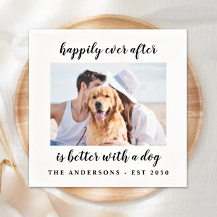 Glücklicherweise immer nach der Hochzeit des Fotos Serviette