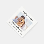 Glücklicherweise immer nach der Hochzeit des Fotos Serviette (Ecke)