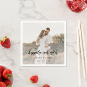 Glücklicherweise immer nach der Hochzeit des Fotos Serviette (Beispiel)