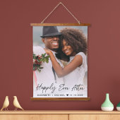 Glücklicherweise immer nach der Hochzeit des Fotos Wandteppich Mit Holzrahmen
