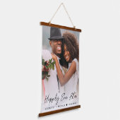 Glücklicherweise immer nach der Hochzeit des Fotos Wandteppich Mit Holzrahmen (Gewinkelt)