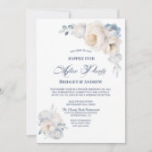 Glücklicherweise immer nach der Hochzeit mit blaue Einladung (Vorderseite)
