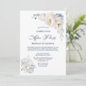 Glücklicherweise immer nach der Hochzeit mit blaue Einladung (Stehend Vorderseite)