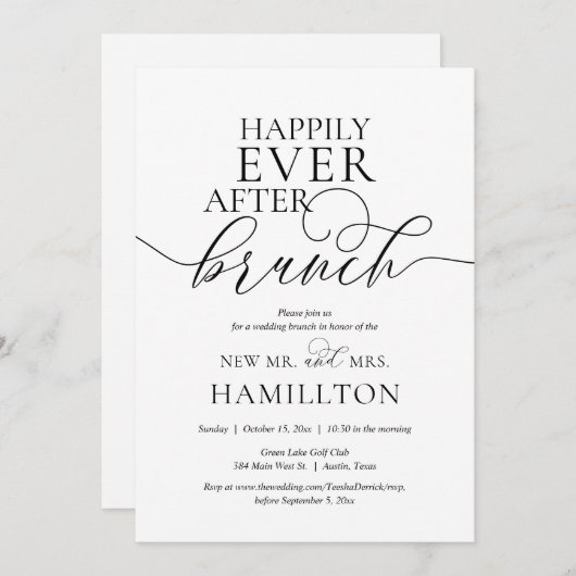 Glücklicherweise immer nach der Hochzeitsfeier Einladung (Vorne/Hinten)