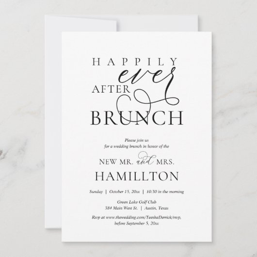 Glücklicherweise immer nach der Hochzeitsfeier Einladung (Vorderseite)