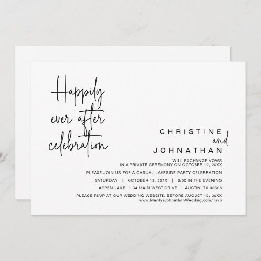 Glücklicherweise immer nach der Hochzeitsfeier Einladung (Vorne/Hinten)