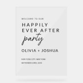 Glücklicherweise immer nach der Hochzeitsfeier Min Acrylschild (Vorderseite)