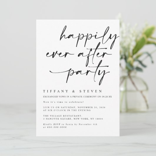 glücklicherweise immer nach der Party Einladung Em (Stehend Vorderseite)