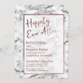 Glücklicherweise immer nach der Rose Gold Marmor E Einladung (Vorne/Hinten)