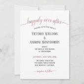 Glücklicherweise immer nach der Rose Gold Script M Einladung (Vorderseite)