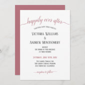 Glücklicherweise immer nach der Rose Gold Script M Einladung (Vorne/Hinten)