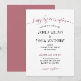 Glücklicherweise immer nach der Rose Gold Script M Einladung