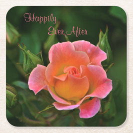 Glücklicherweise immer nach der Rose Rechteckiger Pappuntersetzer