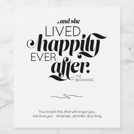 Glücklicherweise immer nach der Scheidung Frau sch Weinetikett (Einzelnes Label)