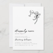 Glücklicherweise immer nach der Scribble Bow Elope Einladung (Vorderseite)