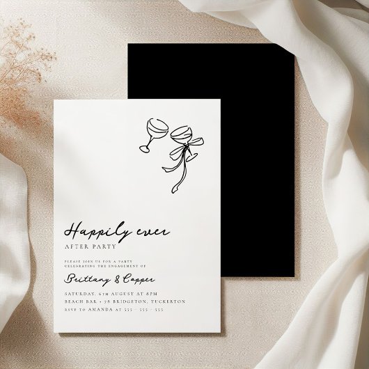 Glücklicherweise immer nach der Scribble Bow Elope Einladung