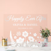 Glücklicherweise immer nach der Wildblume Hochzeit Acrylschild (Hochzeit)