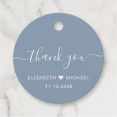 Glücklicherweise immer nach Dusty Blue Wedding Vie Geschenkanhänger (Vorderseite)