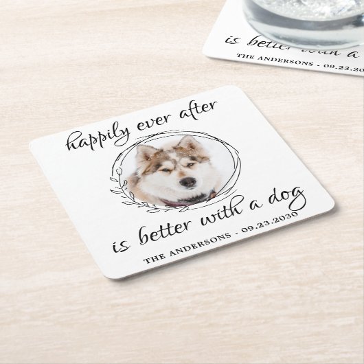 Glücklicherweise immer nach einer eleganten Foto-H Rechteckiger Pappuntersetzer (angewinkelt)