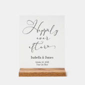 Glücklicherweise immer nach einer eleganten Hochze Acrylschild (Vorderseite)