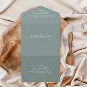 Glücklicherweise immer nach einer grünen Hochzeits All In One Einladung