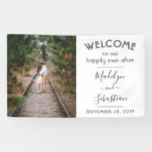 Glücklicherweise immer nach einfachem Foto Hochzei Banner (Horizontal)