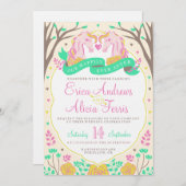 Glücklicherweise immer nach Einhorn Hochzeit Einla Einladung (Vorne/Hinten)