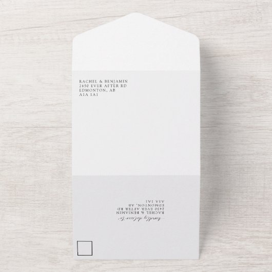 Glücklicherweise immer nach elegantem Minimal QR C All In One Einladung (Außenbereich)