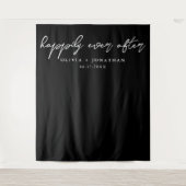 Glücklicherweise immer nach elegantem Script-Hochz Wandteppich (Vorderseite)