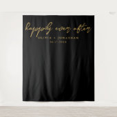 Glücklicherweise immer nach elegantem Script-Hochz Wandteppich (Vorderseite)