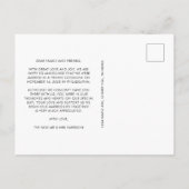 Glücklicherweise immer nach Elopement Hochzeit Ankündigungspostkarte (Rückseite)