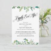 Glücklicherweise immer nach Eukalyptus Greenery Em Einladung (Stehend Vorderseite)