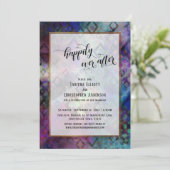 Glücklicherweise immer nach farbenfrohen Abstrakte Einladung (Stehend Vorderseite)