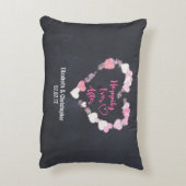 Glücklicherweise immer nach Glitterie Pink Hearts  Dekokissen (Rückseite(Vertikal))