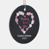 Glücklicherweise immer nach Glitterie Pink Hearts Keramik Ornament (Rechts)