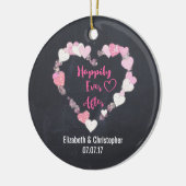 Glücklicherweise immer nach Glitterie Pink Hearts Keramik Ornament (Links)