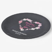 Glücklicherweise immer nach Glitterie Pink Hearts Pappteller (Schrägansicht)