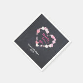 Glücklicherweise immer nach Glitterie Pink Hearts  Serviette (Ecke)