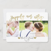 Glücklicherweise immer nach Gold 2 Foto Hochzeit V Einladung (Vorderseite)