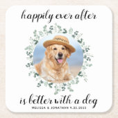 Glücklicherweise immer nach Grün Haustier Foto Hoc Rechteckiger Pappuntersetzer (Vorderseite)