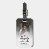 Glücklicherweise immer nach heiß rosa Herz Foto Fl Gepäckanhänger (Vorderseite vertikal)