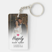 Glücklicherweise immer nach heiß rosa Herz Foto Ke Schlüsselanhänger (Rückseite)