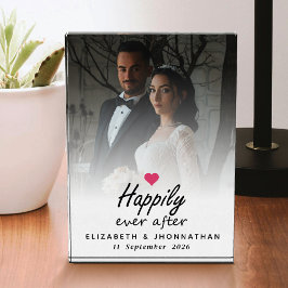 Glücklicherweise immer nach heiß rosa Herz und Fot Fotoblock