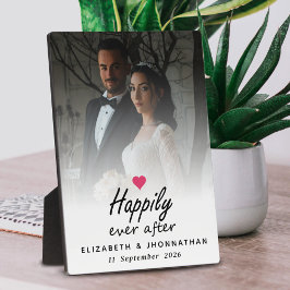 Glücklicherweise immer nach heiß rosa Herz und Fot Fotoplatte