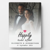 Glücklicherweise immer nach heiß rosa Herz und Fot Fotoplatte (Vorderseite)