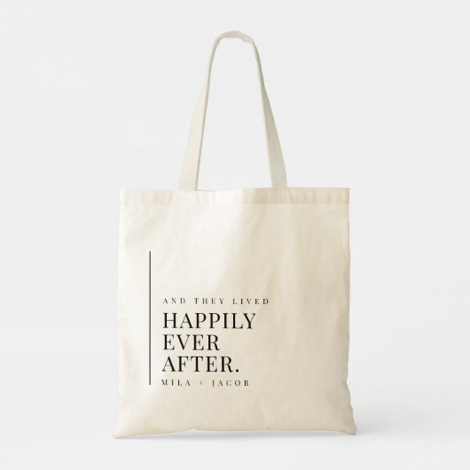 Glücklicherweise immer nach Hochzeit Begrüßung Tot Tragetasche (Rückseite)