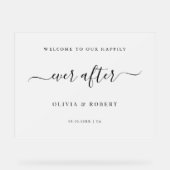 Glücklicherweise immer nach Hochzeit Begrüßungssch Acrylschild (Vorderseite)