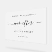 Glücklicherweise immer nach Hochzeit Begrüßungssch Acrylschild (Winkel)